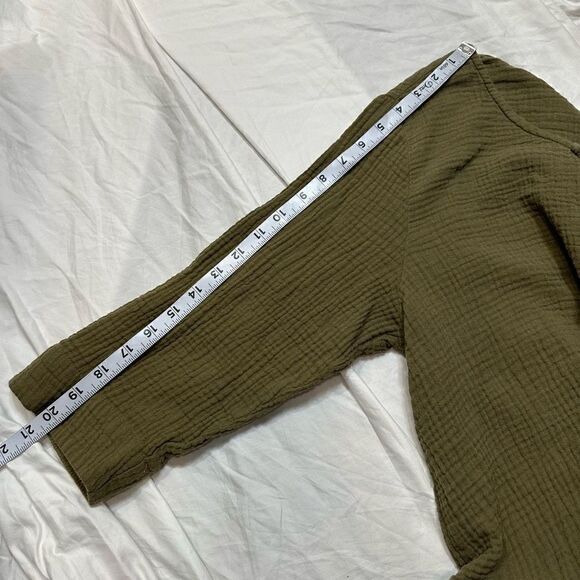 Soft Surroundings Women’s Green Gauzy Cotton Tunic Top Size XL Boho Lagenlook - Picture 8 of 9